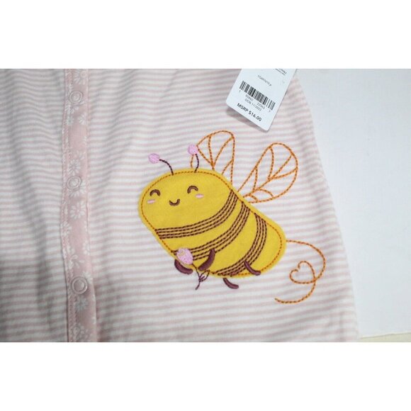 Carters Baby Girls Size 24 Months Cotton Pink Stripped Baby Bee Snap-Up Romper - Picture 6 of 10